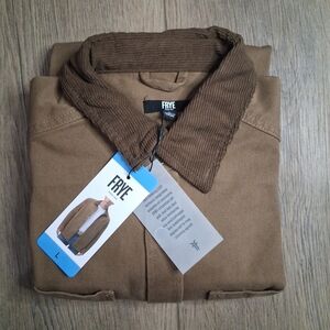 Frye Men's Size L Brown Denim Barn Shacket (Shirt +Jacket) NWT